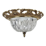 Massif - Style Hollywood Regency - laiton - verre - années 1970