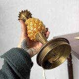 Lampe de table ananas céramique et laiton 1950