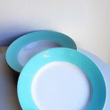 Lot de 4 assiettes vertes et blanches