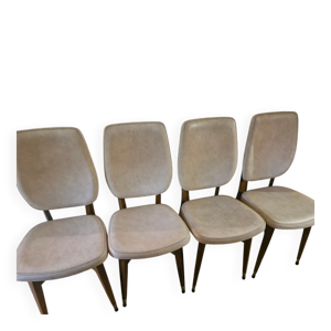 4 chaises bois massif - beige