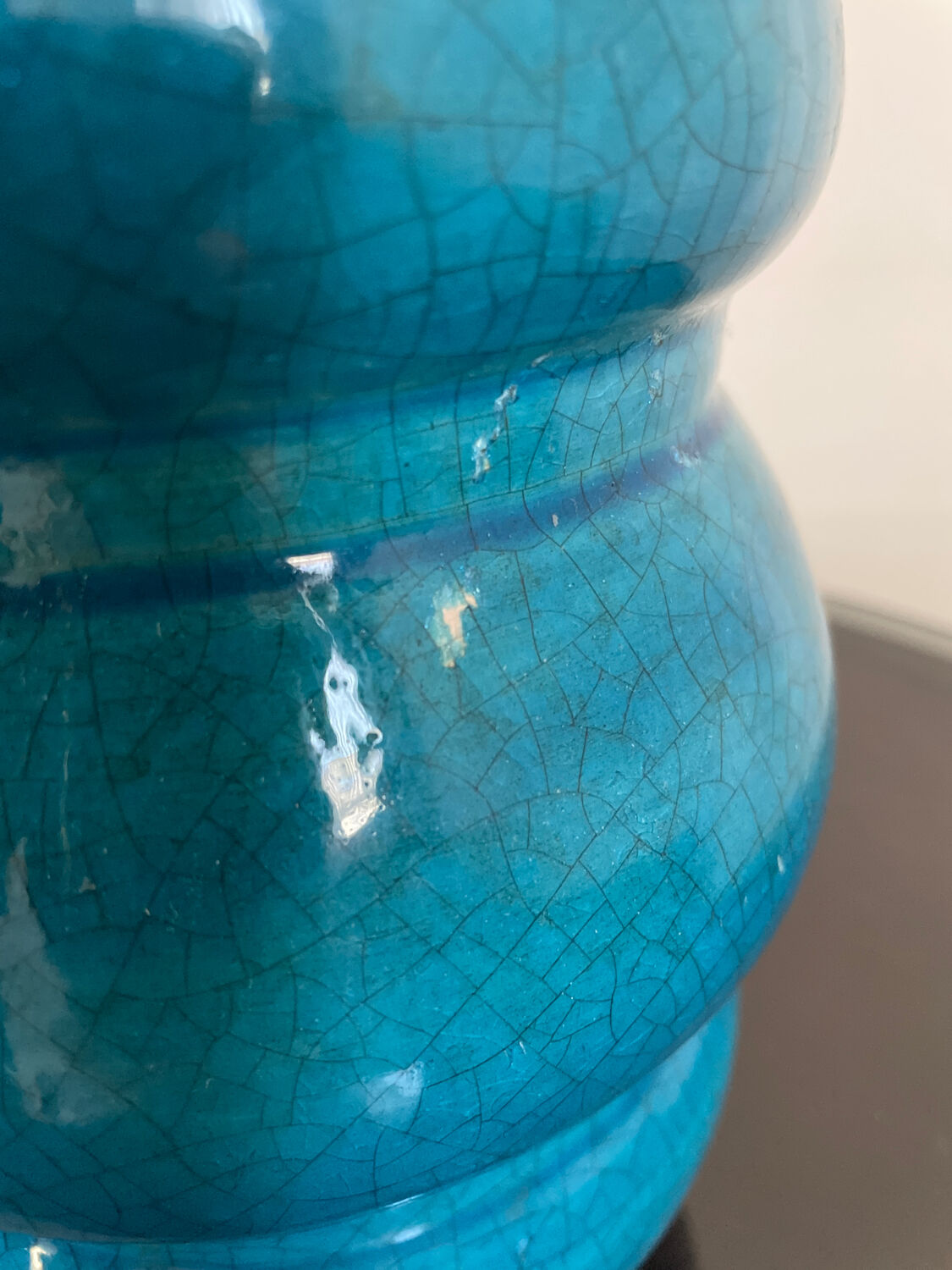 Cracked Art Deco ceramic vase Francis Bichoff