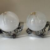 Pair of vintage design wall lights from the 70s