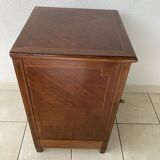 Jam jar in ribboned walnut and boxwood marquetry