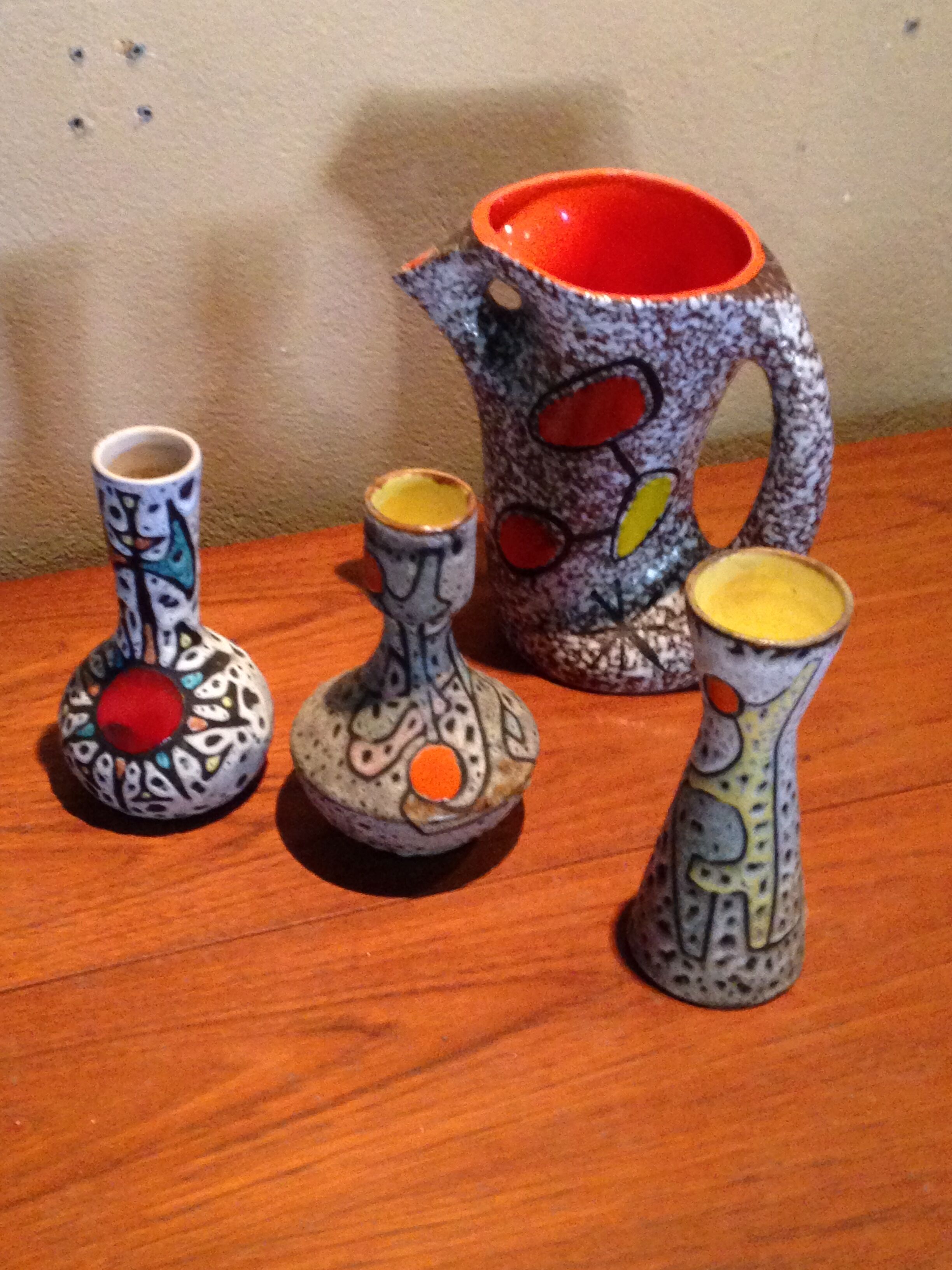 Set of 4 ceramics Vallauris 1950