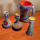 Set of 4 ceramics Vallauris 1950