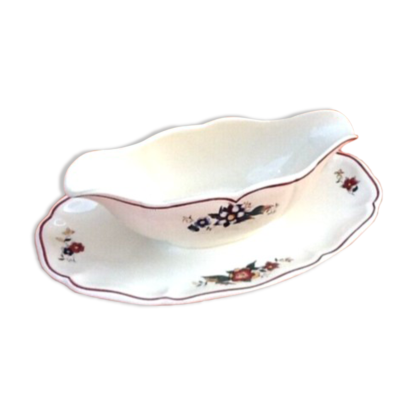 Saucière sur dormant Faïence de Sarreguemines France