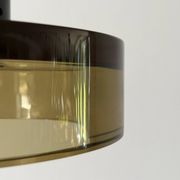 Flush mount in glass and yellow-brown metal by Seguso, 1950s, Italy.