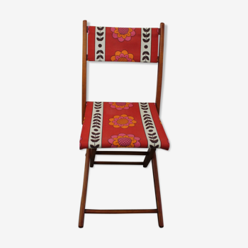 Vintage fabric folding chair