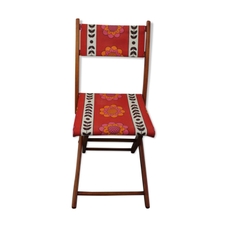 Vintage fabric folding chair