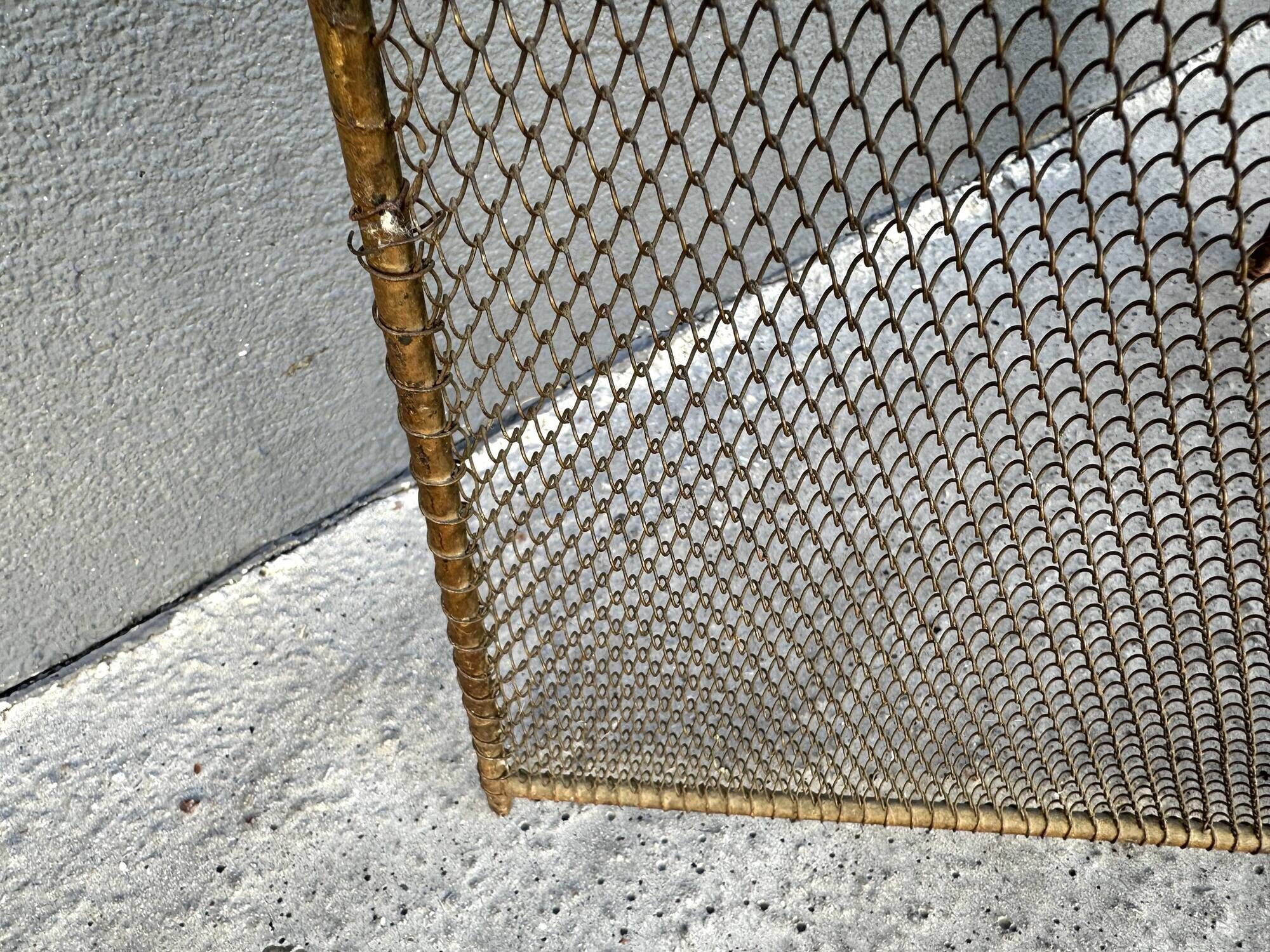 Antique fireplace screen from the 19th century, Napoleon III spark guard.