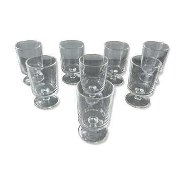 Set of 8 vintage stemmed glasses