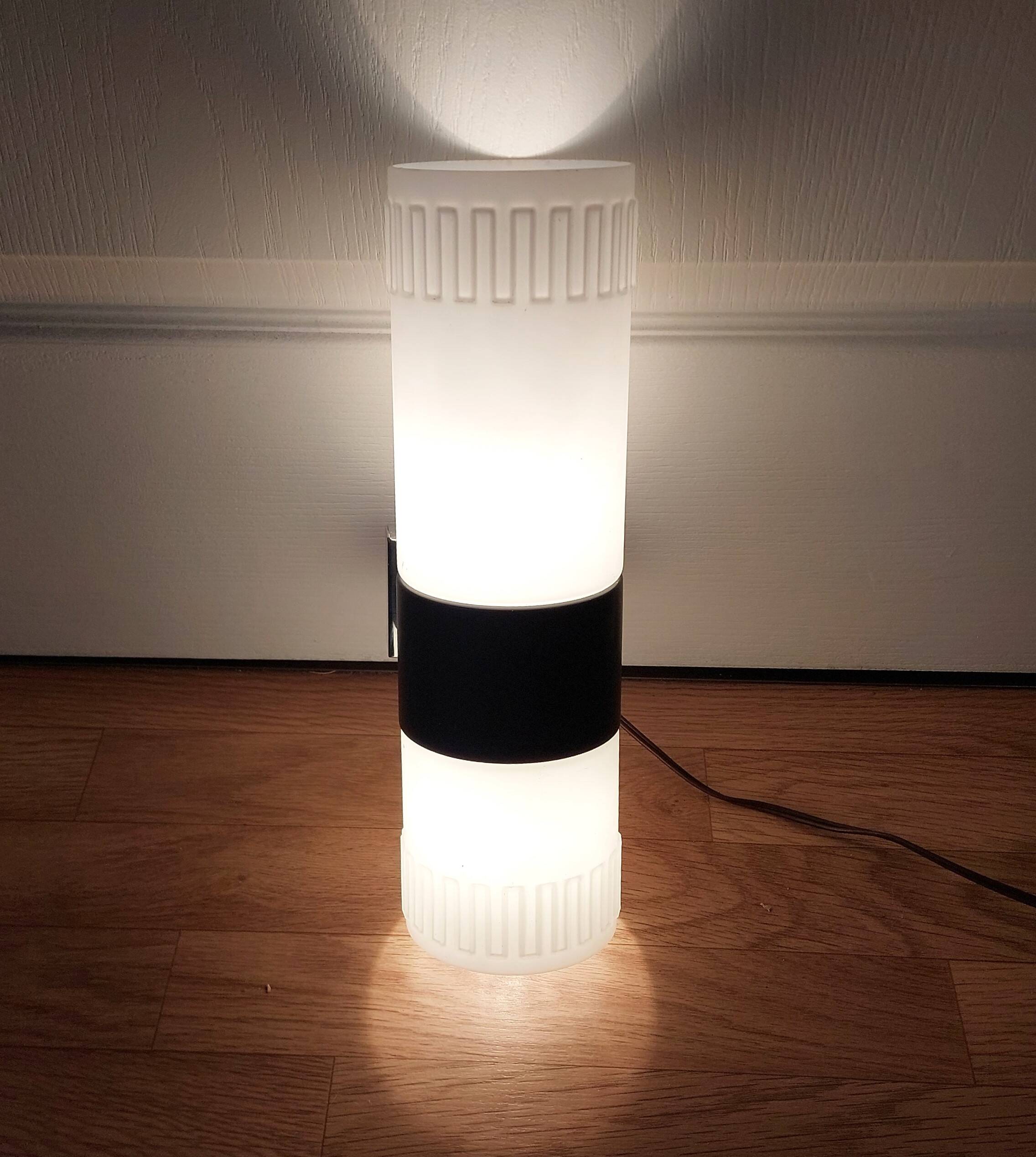 Large vintage cylindrical mid-century wall light.