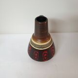 Ceramic vase with retro 60s 70s motif signed Germany