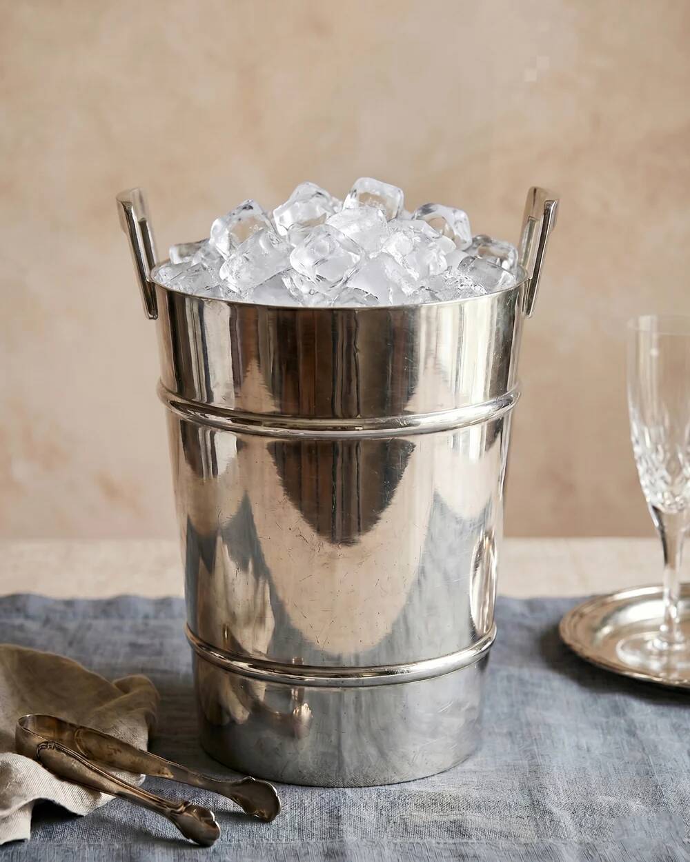 Modernist silver-plated champagne and ice bucket, 1950s.