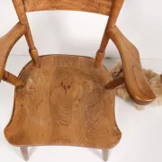 Brutalist oak fireside chair – wabi sabi armchair
