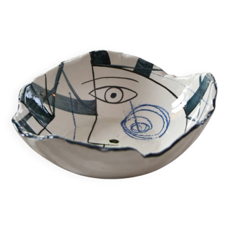White and gray designer ceramic bowl