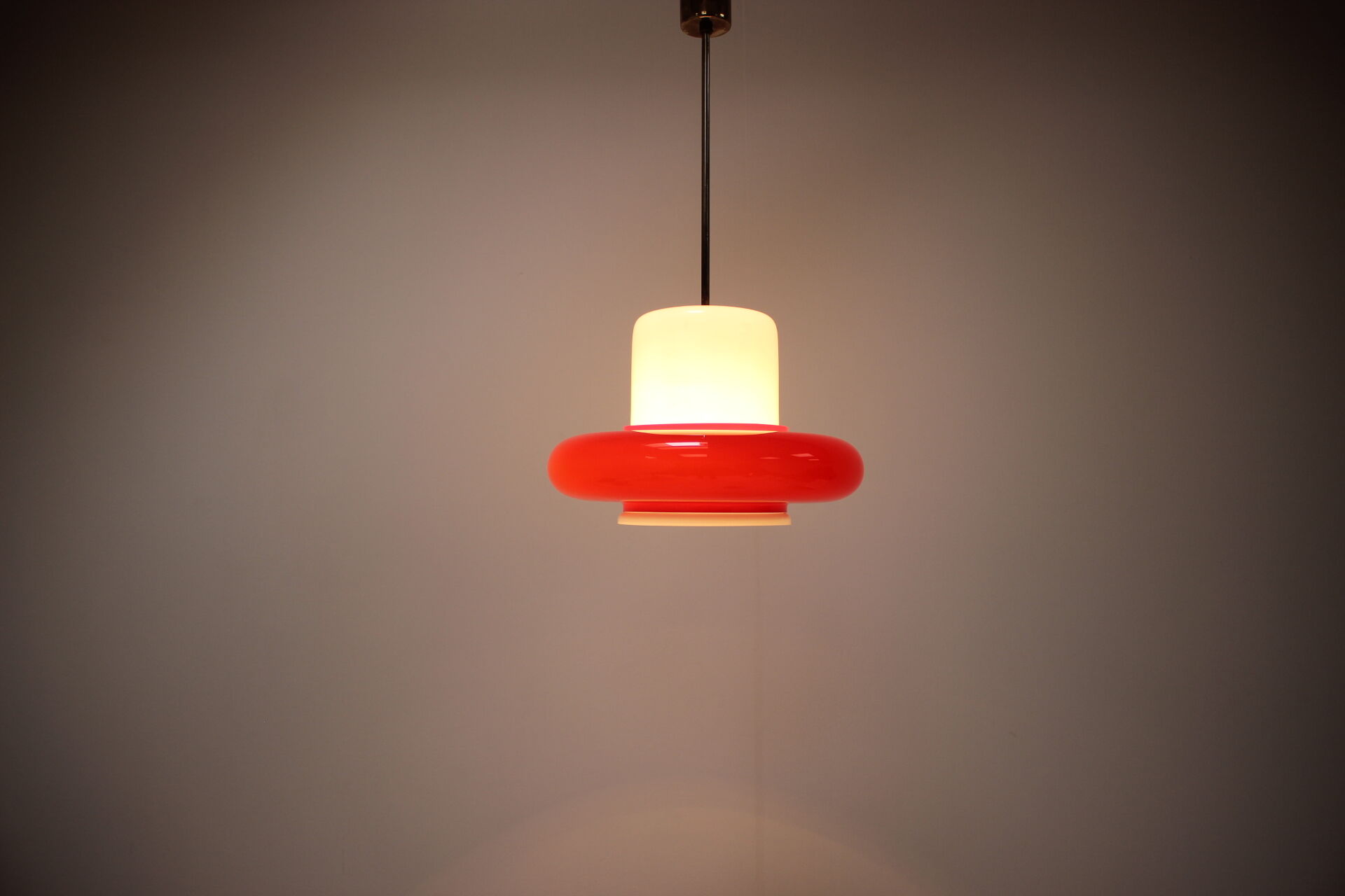 1960s Opaline Glass Pendant Light, Czechoslovakia