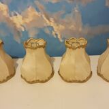 Set of 4 fabric lampshades with fringes