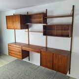 Danish wall-mounted bookshelf designed by Poul Cadovius, Scandinavian design.