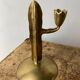 Cactus brass candle holder