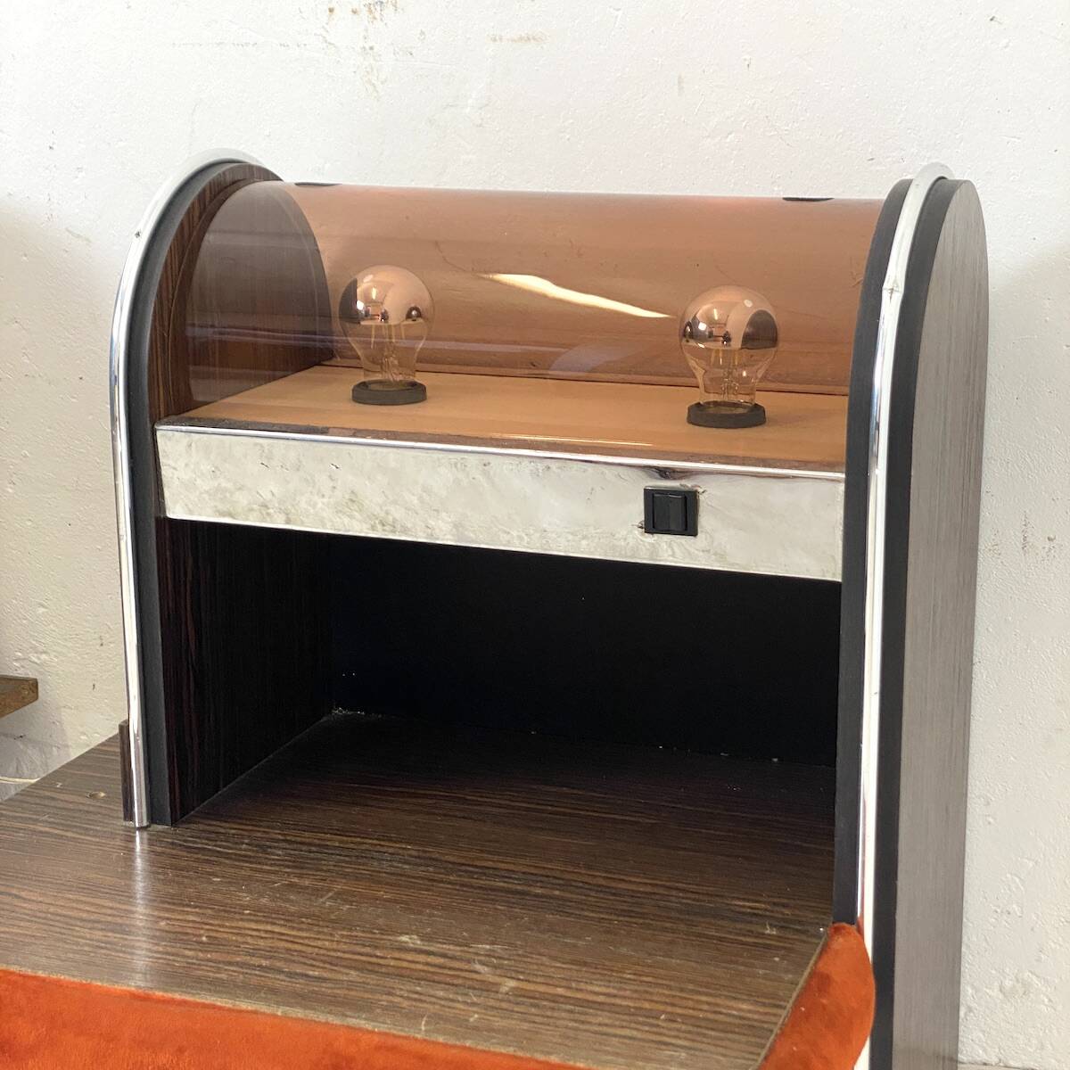 Pair of vintage 1970s Space Age bedside tables