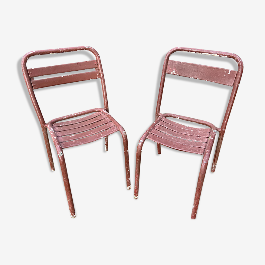 Paire de chaise bistrot 50 Tolix T1 et T2 Xavier Pauchard | Selency
