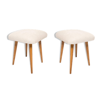Set of two light beige stools, Europe, 1960s
