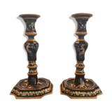 Pair of Gien candlesticks