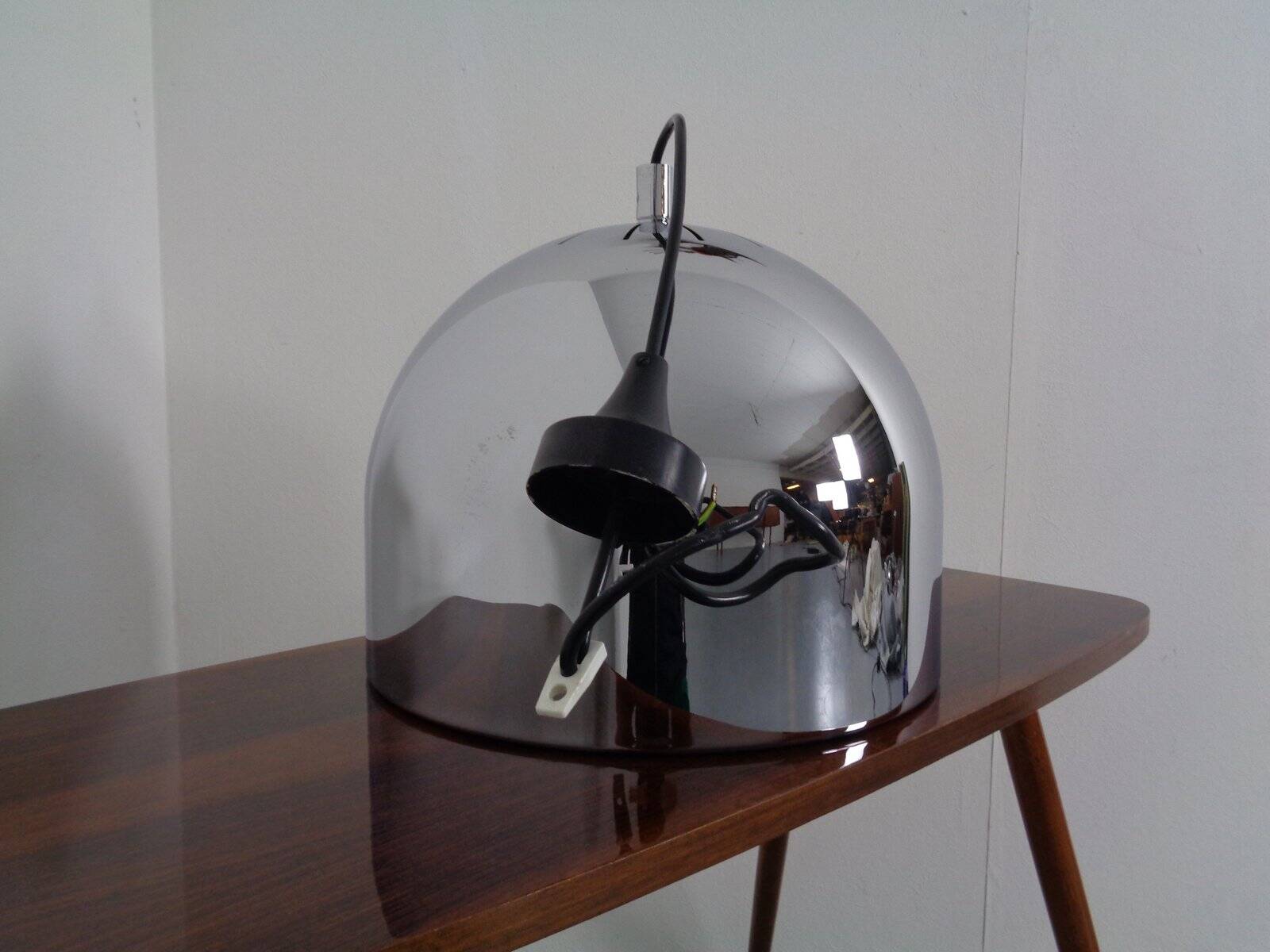 Large chrome-plated ceiling lamp from Staff, 1960s