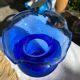Joli petit Vase , en verre bullé