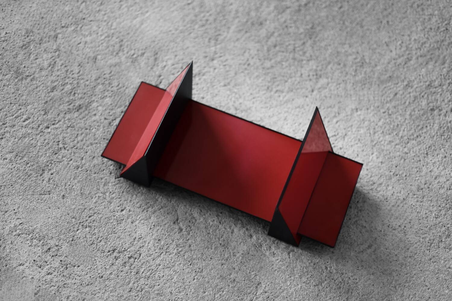 Red plastic bookends Vintage Mid-Century Italian Modern Space Age