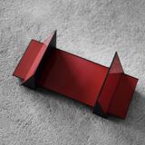 Porte-livres en plastique rouge Vintage Mid-Century Italian Modern Space Age