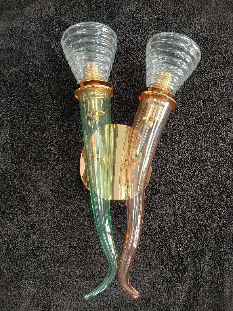 Glass wall light designed by Giuseppe Righetto for Artemide, Italy 1980.