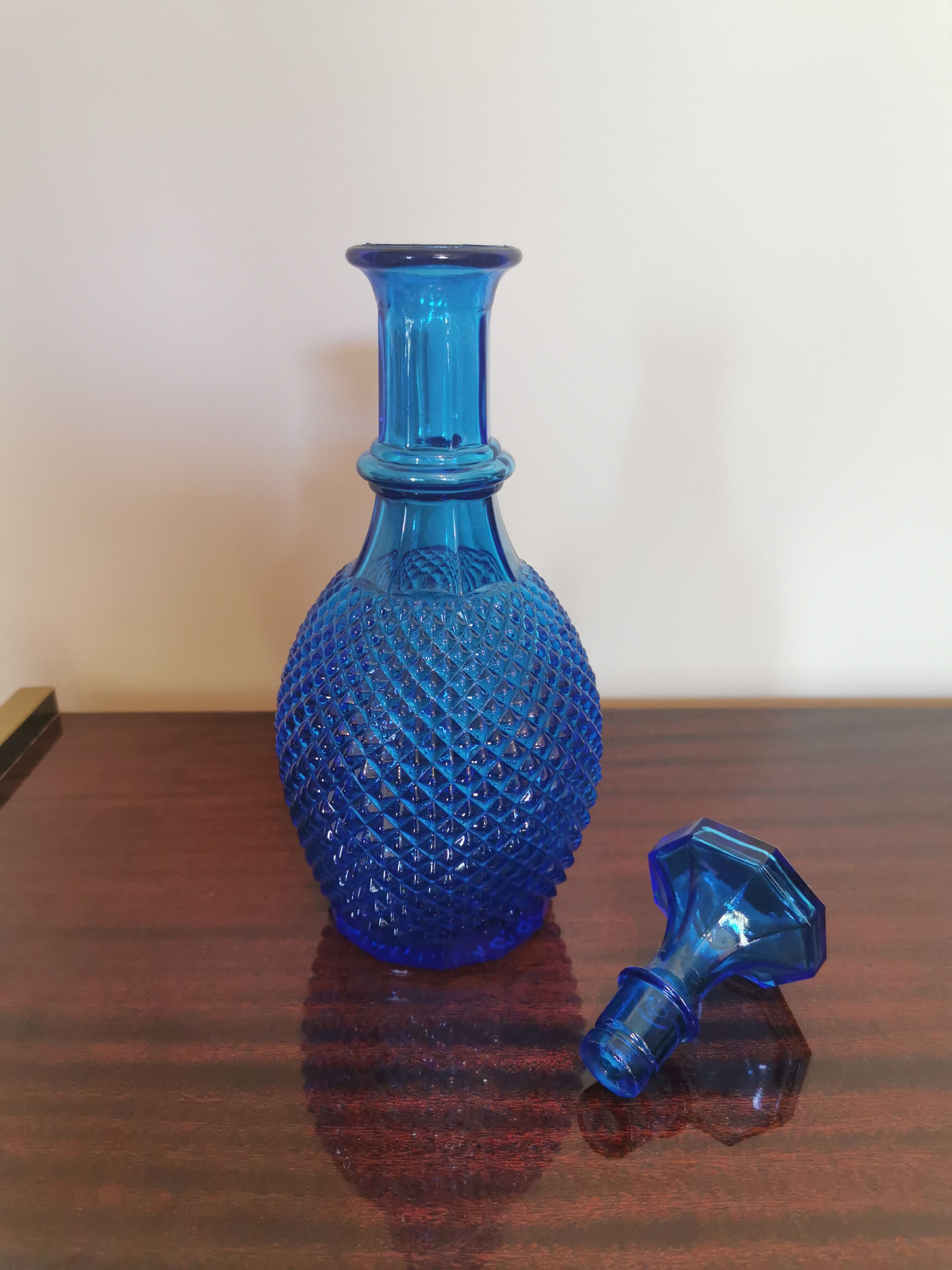 Decanter blue diamond tip "Casa Lopez"