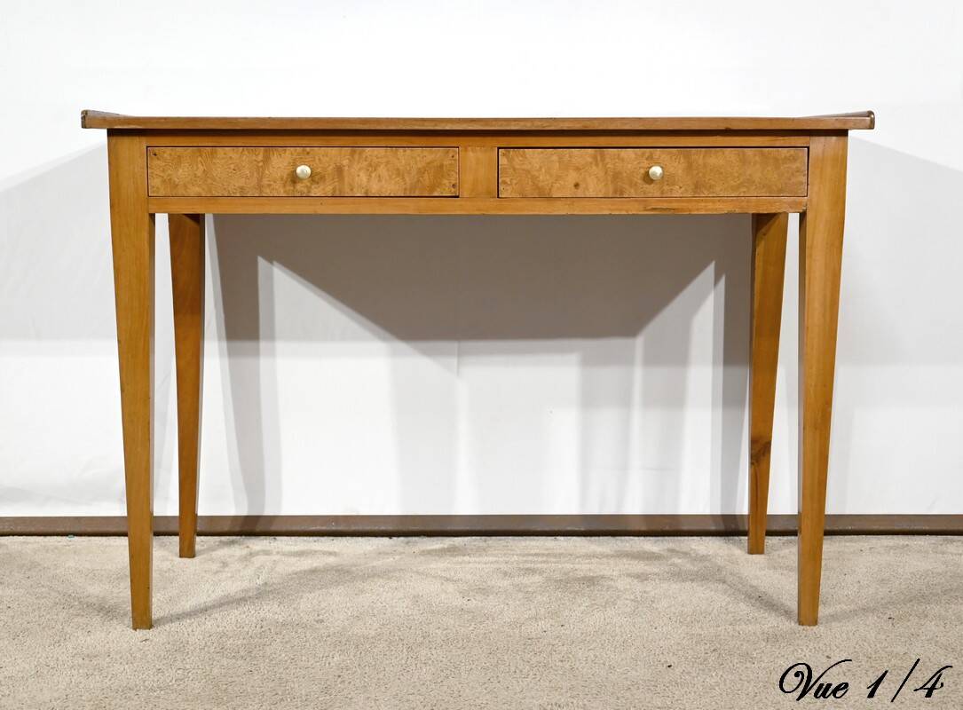 Desk Table in Ash, Mahogany and Cherry, Directoire Style – Mid-19th Century