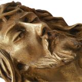 Christ bronze massif plaque avec bas relief pour pierre tombale ou autre signée
