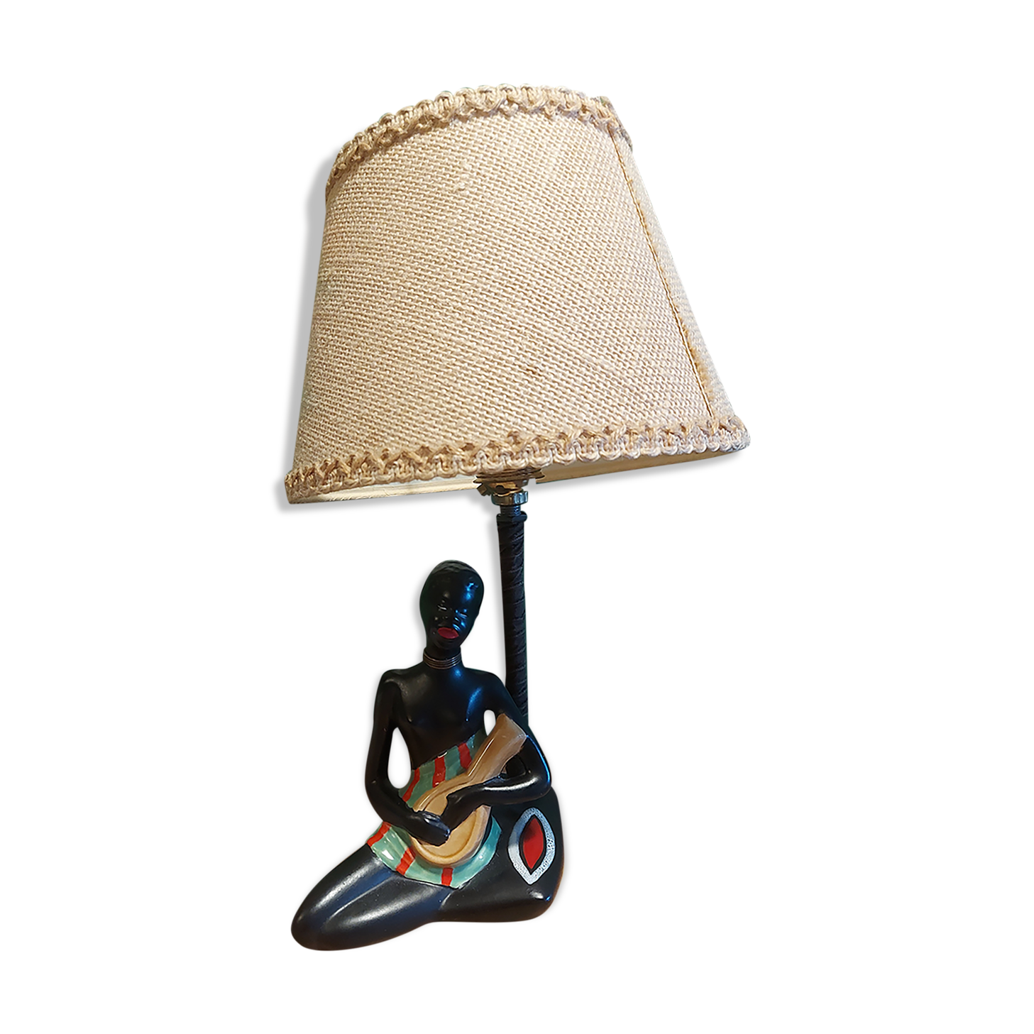 Vintage ceramic lamp 60's african