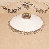 Vintage lampshade for pendant light in white opaline