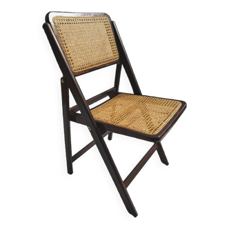 Chaise pliante vintage en cannage