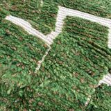 Tapis berbère marocain vert en laine – Tapis couloir artisanal design 80x37