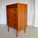 High Scandinavian teak chest of drawers