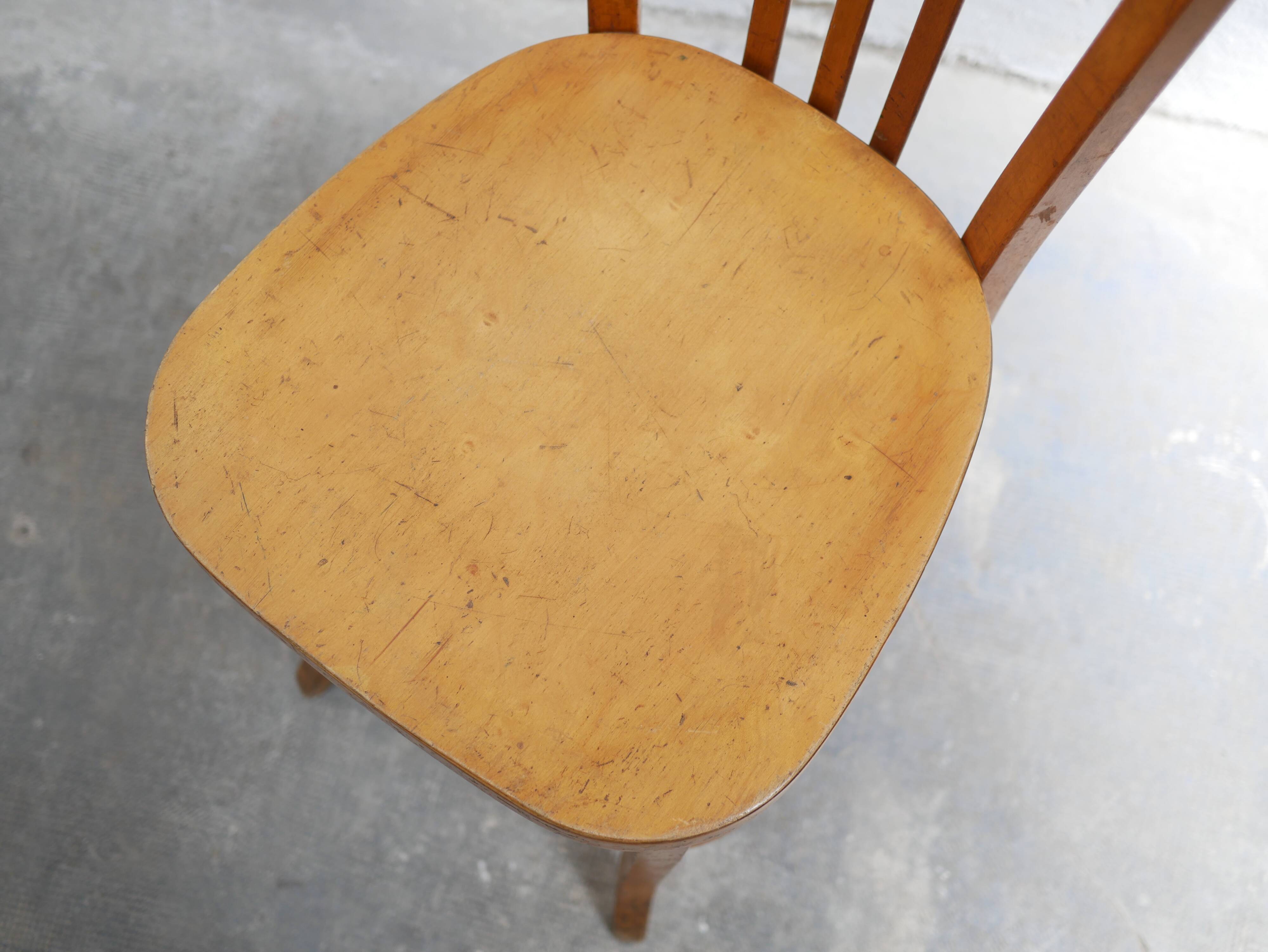 Vintage wooden bar chair by Baumann editions