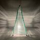 Sculptural pyramid table lamp, glass, France, 1970s.