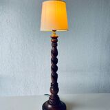 Turned wood lamp