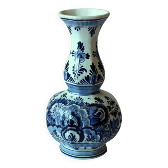 Vase en Delft peint à la main en bleu-blanc - marqué - Vintage