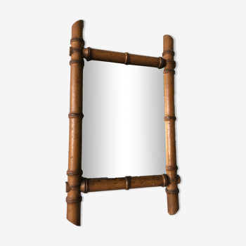 Miroir en bois de bambou 25x43cm