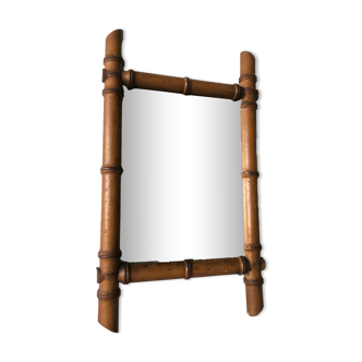Miroir en bois de bambou 25x43cm