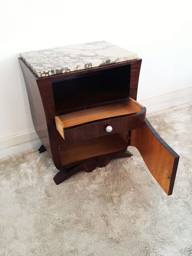 Bedside table in macassar ebony