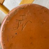 Vase terre émaillée signé