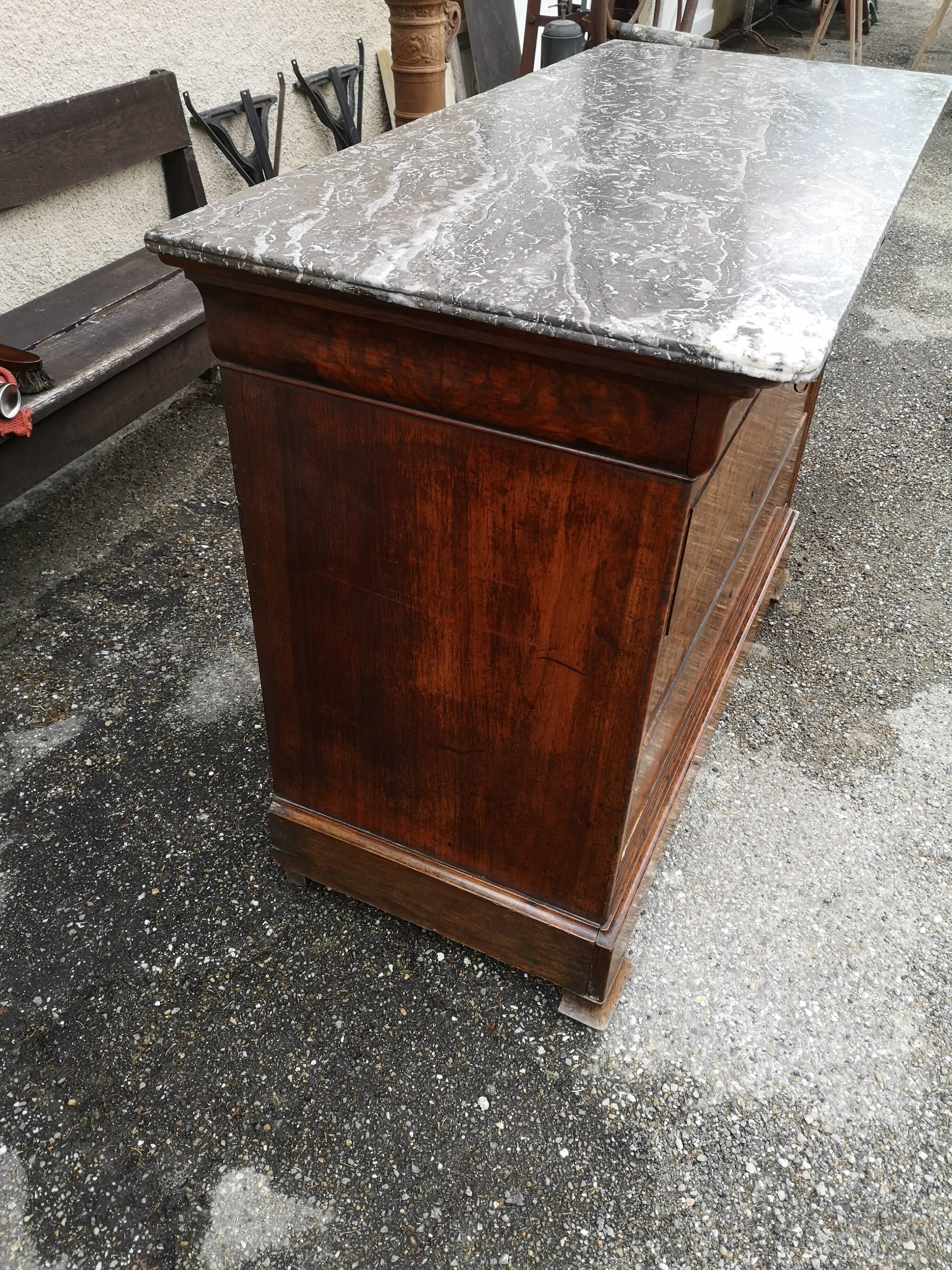 Louis Philippe burl walnut chest of drawers